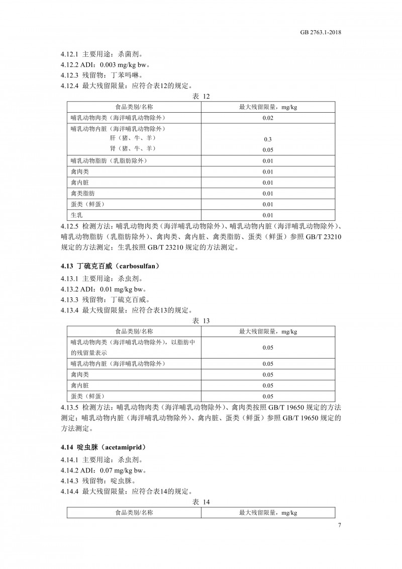 GB 2763.1-2018《食品安全国家标准食品中百草枯等43种农药最大残留限量》0010