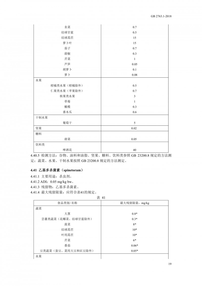 GB 2763.1-2018《食品安全国家标准食品中百草枯等43种农药最大残留限量》0022